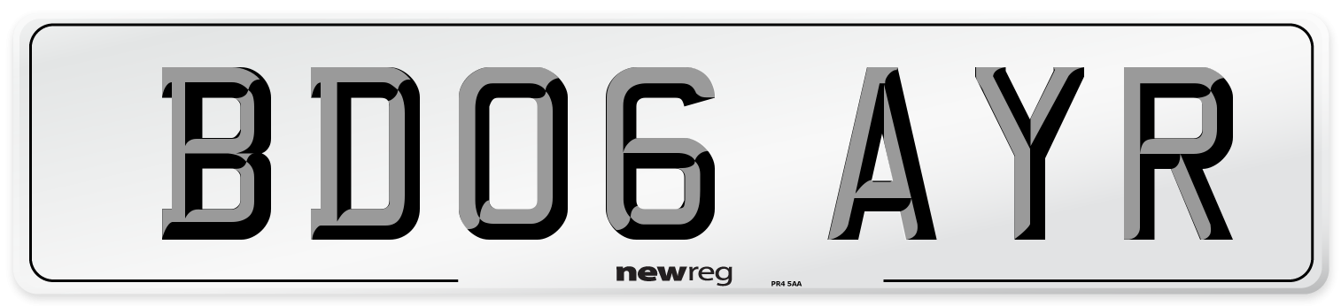 BD06 AYR Number Plate from New Reg